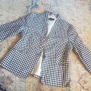 Black and white gingham blazer
